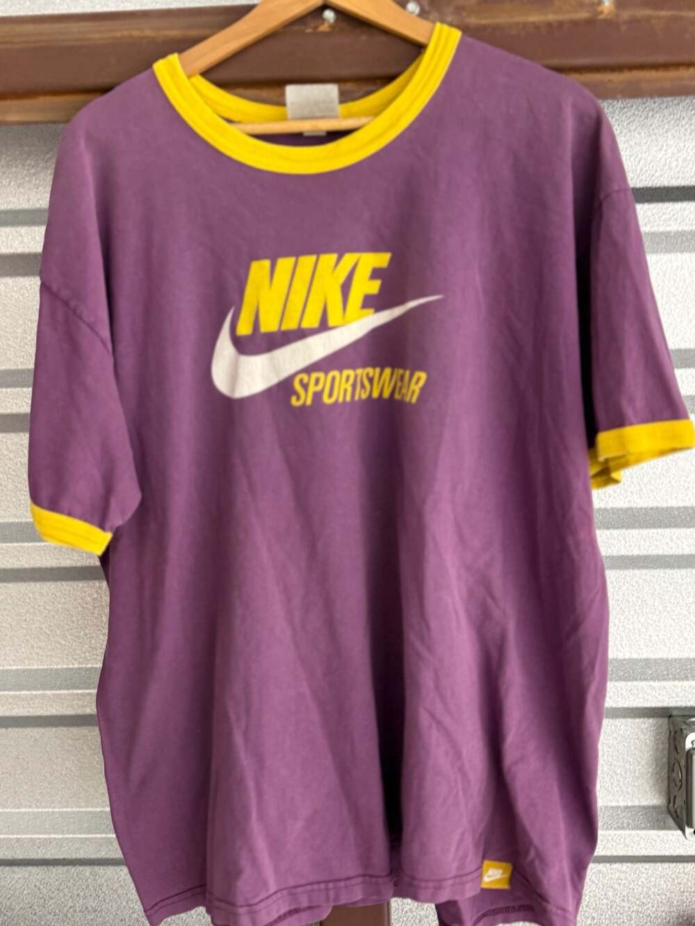 Nike Sportswear Ringer T-Shirt Purple Yellow Size XXL